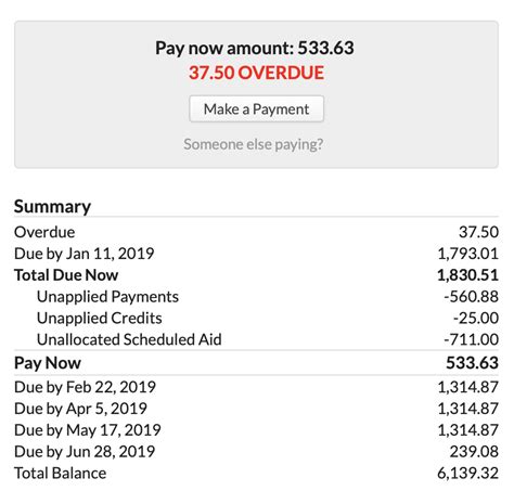 TUITION FEE PAYMENTS .